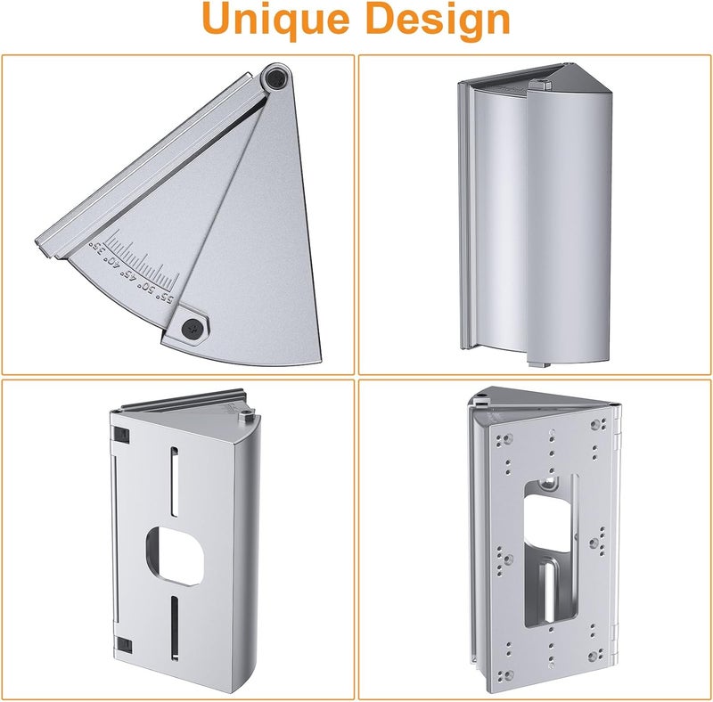 NANW Adjustable 30 to 55 Degree Doorbell Angle Mount Compatible with Video Doorbell 1/2/3/4/Wired/Pro/(2020 Release), Replacement Mounting Bracket Wedge Kit, Silver - Image 4